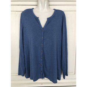J Jill Medium Cardigan 100% Pima Cotton Blue Summer Weight